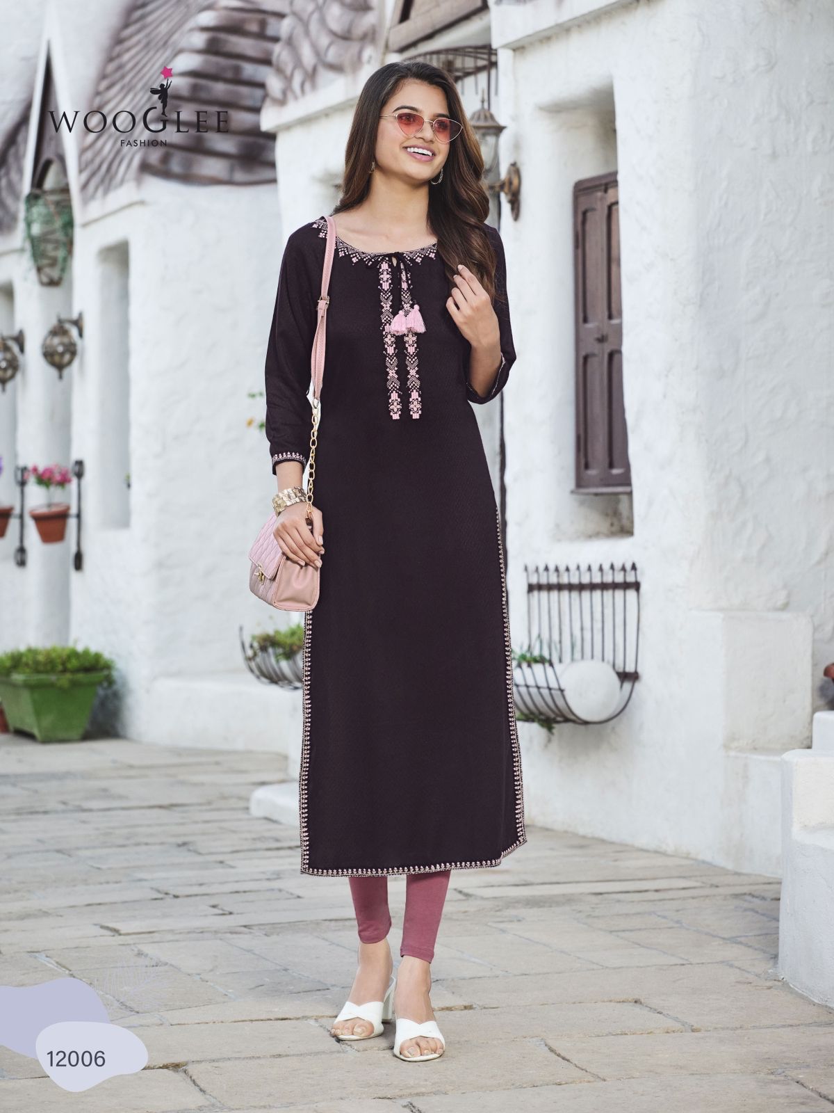 Florance By Wooglee 12001-12006 Designer Kurtis Catalog